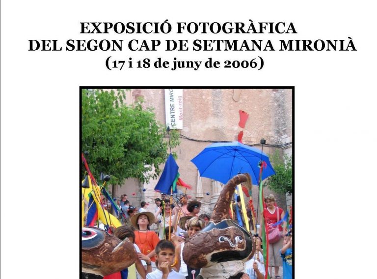 Més informació sobre l'article 12 – EXPOSICIÓ FOTOGRÀFICA DEL II CAP DE SETMANA MIRONIÀ